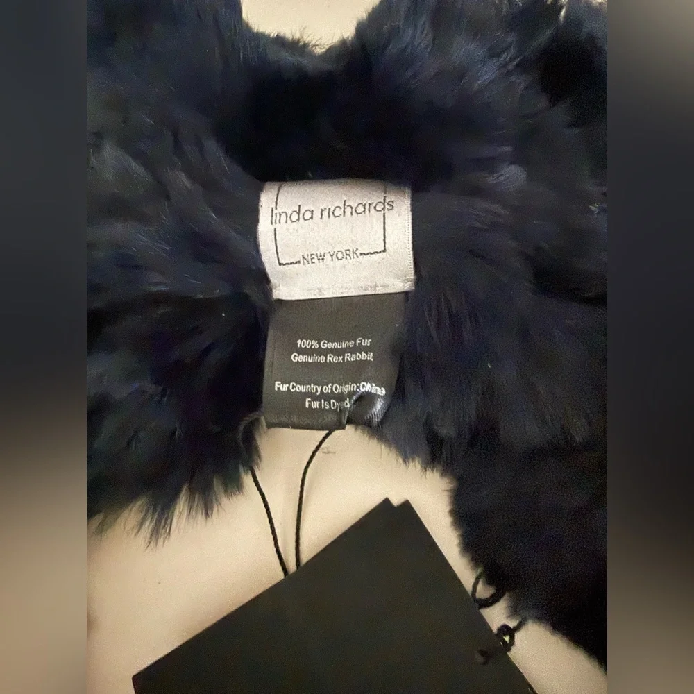 NWT Pull-Through Ruffle Scarf - LUXURIOUS! Genuine Rex Rabbit Fur.
